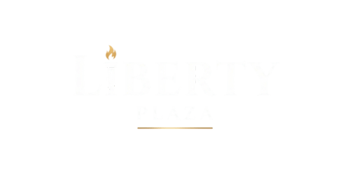 A black background with the words "Liberty Plaza" in white and a small flame icon.